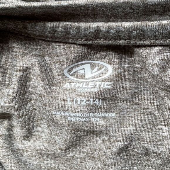 Athletic Works Long Sleeve Tee Women’s L 12-14 Gray Shirt Polyester Workout Top - Picture 4 of 8